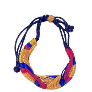 Bracelet or Anklet Adjustable thread of Blue Red